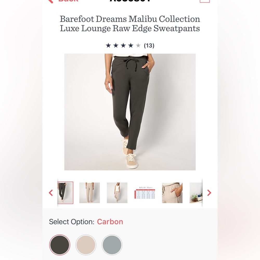 NWT 🆕 Barefoot Dreams Luxe Lounge Raw Edge Tapered Sweatpant XL Color: Carbon